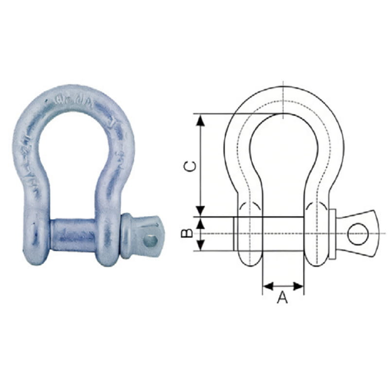 Hot Dip Galvanized Drop Forged Anchor Shackle