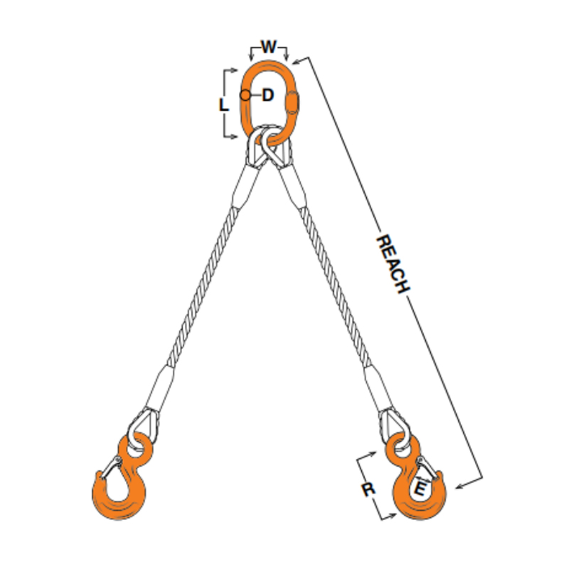 Two-Leg Bridle Wire Rope Slings