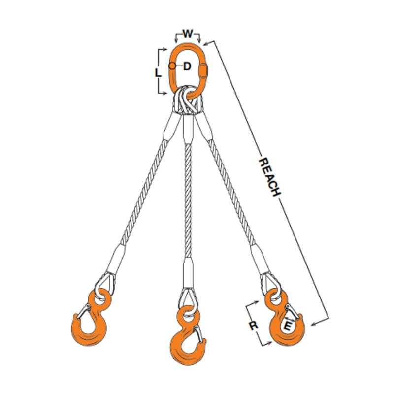 Three-Leg Bridle Wire Rope Slings